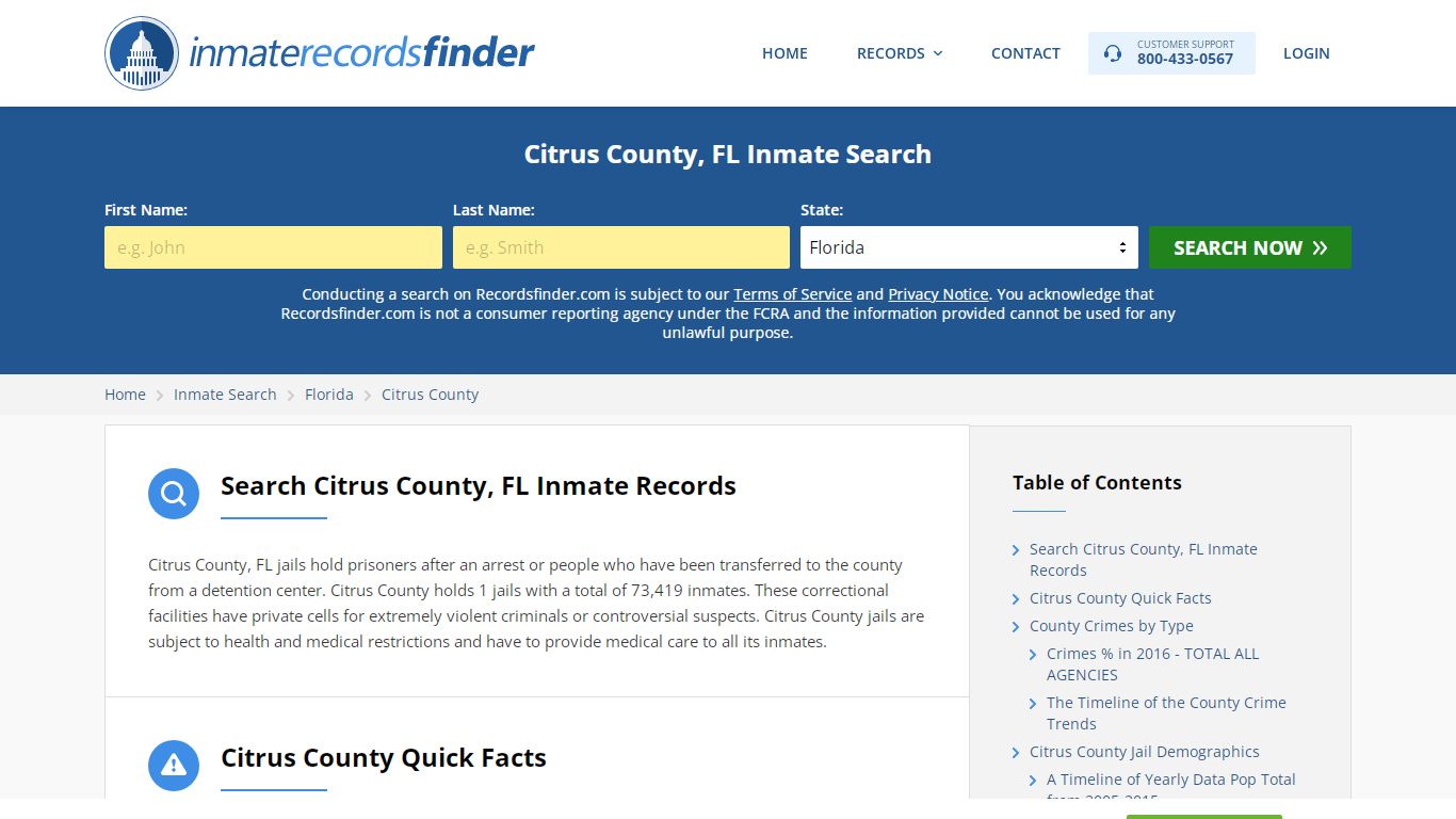 Citrus County, FL Inmate Lookup & Jail Records Online